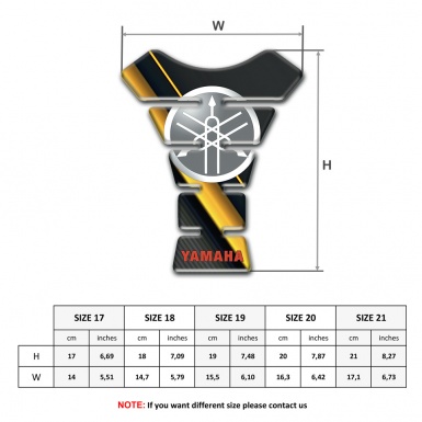 Yamaha Tank Protector Black with Diagonal Yellow Tapes model 