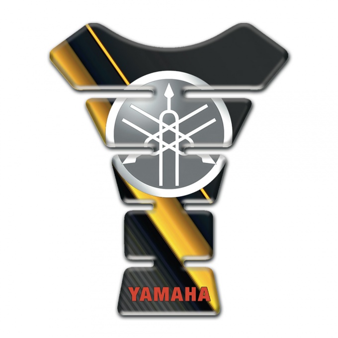 Yamaha Tank Protector Black with Diagonal Yellow Tapes model 