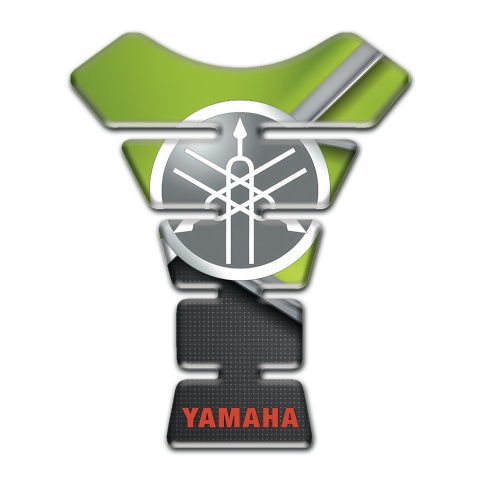 Yamaha Tank Pad Motorbike Green Black Print Base Round Classic Logo 