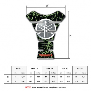 Yamaha Tank Guard Pads Green Spider Web Style and Grey Classic Logo 