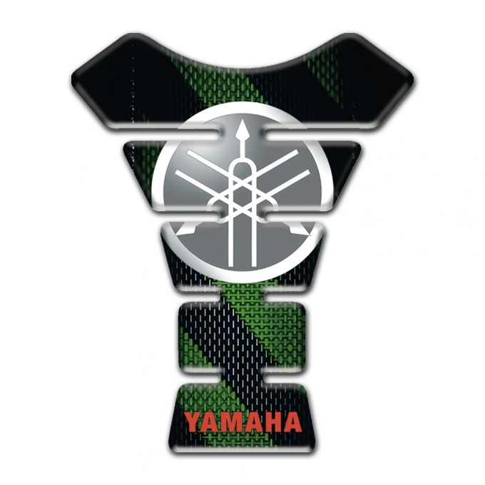 Yamaha Tank Pad Motorbike Green Diagonal Patterns Style 