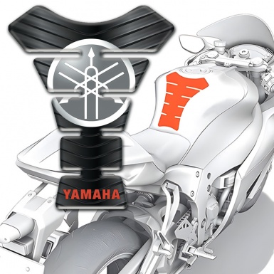 Yamaha Tank Guard Pads Rubber Base Style Red Inscription Logo 