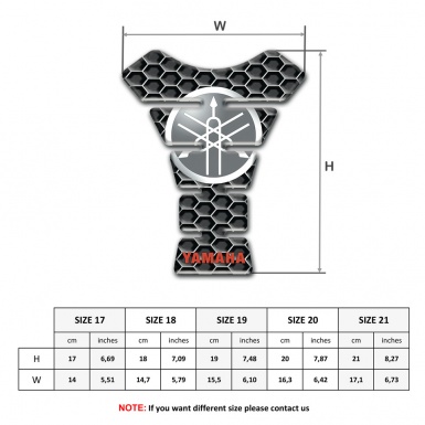 Yamaha Tank Pad Protector Honeycomb Style Circle Classic Logo