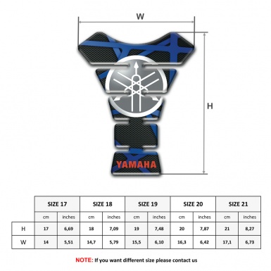 Yamaha Tank Guard Pads Black with Blue Stripes Design and Circle Logo 