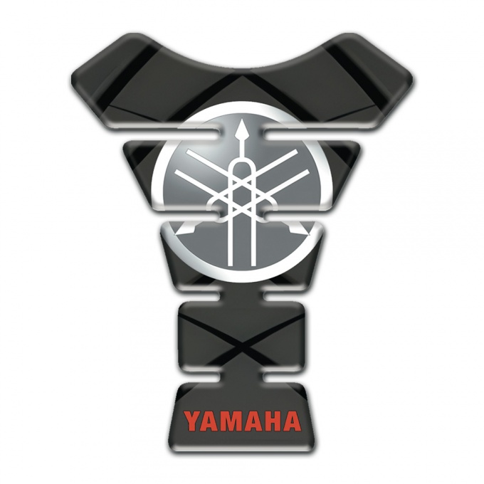 Yamaha Tank Protector Center Silicone Sticker with Circle Grey logo 