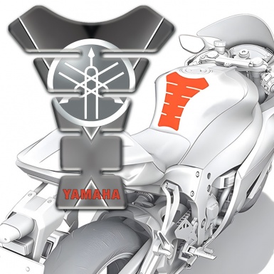 Yamaha  Tank Pad Motorbike Matte Grey Background Style 
