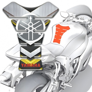 Yamaha Tank Protector Silver with Yellow Details Style 