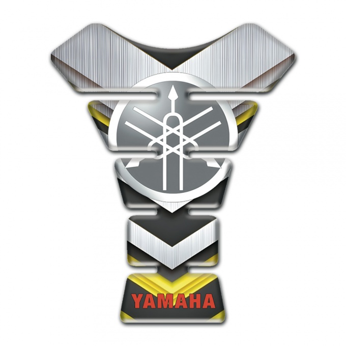 Yamaha Tank Protector Silver with Yellow Details Style 