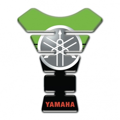 Yamaha Tank Pad Motorbike Black Green Background Style Circle Logo Design 