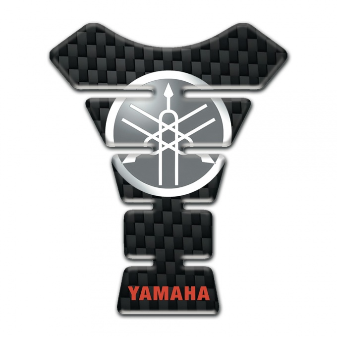 Yamaha Tank Guard Pads Black Fibers Design Circle Logo 