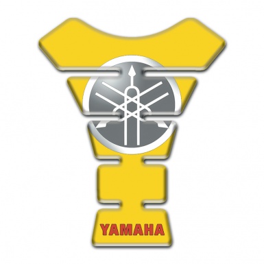 Yamaha Tank Pad Motorbike White Grey Logo Yellow Base 