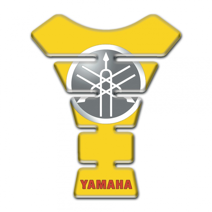 Yamaha Tank Pad Motorbike White Grey Logo Yellow Base 