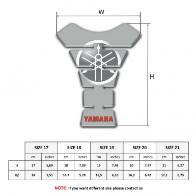Yamaha Tank Pad Protector Round Classic Logo Grey Base 