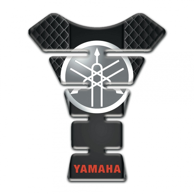 Yamaha Tank Guard Pads Circle Logo Style Dark Mesh Base Design 