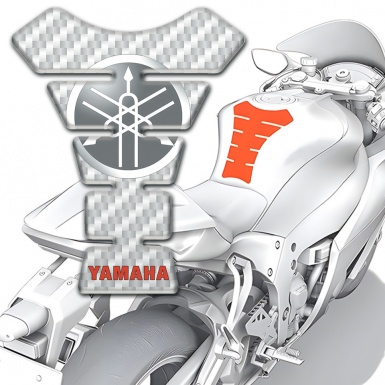 Yamaha Tank Protector White Carbon Design 