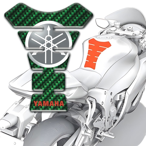 Yamaha Tank Guard Pads Green Carbon Design 