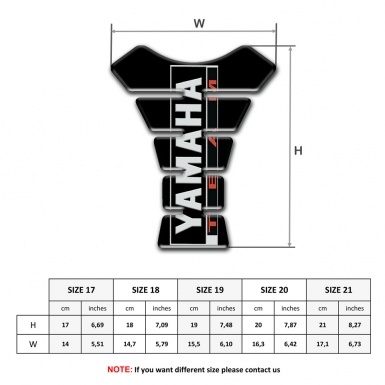 Yamaha Tank Pad Protector Team Style Black Design 