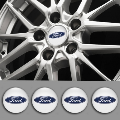 Ford Emblems for Wheel Center  White Base Navy Logo