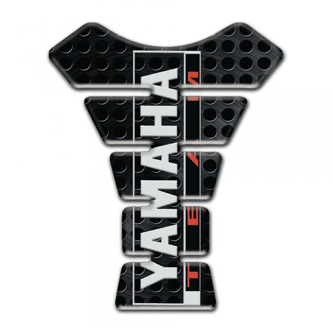 Yamaha Tank Pad Protector Black Perforated base Vertical Logo Inscription