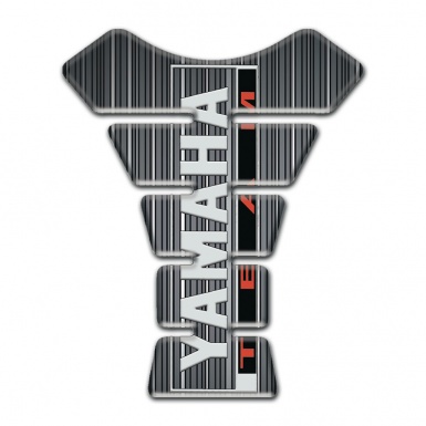 Yamaha Tank Pad Motorbike Gray with White Stripes Decoration Team Logo style 