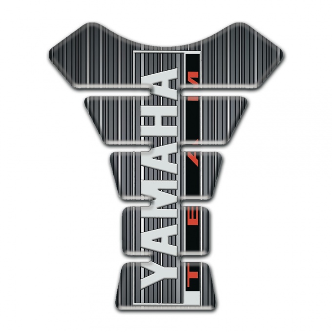 Yamaha Tank Pad Motorbike Gray with White Stripes Decoration Team Logo style 