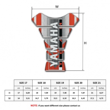 Yamaha Tank Pad Protector Silver Red Design Team logo Style 