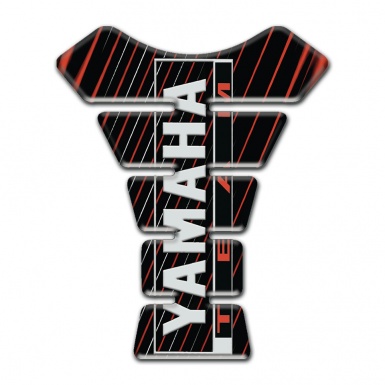 Yamaha Tank Pad Protector Black base with Vertical Blue Red Stripes 