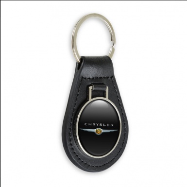 Chrysler Key Fob Leather Black Yellow Design