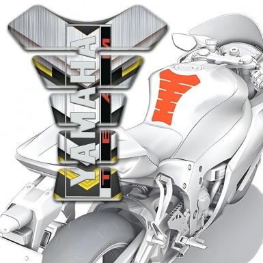 Yamaha Tank Pad Protector Silver Details With Yellow Patterns 