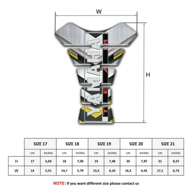 Yamaha Tank Pad Protector Silver Details With Yellow Patterns 