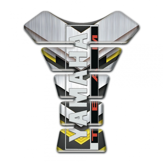 Yamaha Tank Pad Protector Silver Details With Yellow Patterns 