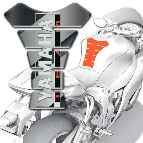 Yamaha Tank Pad Motorbike Gray Diagonal Bands Base Team Edition 