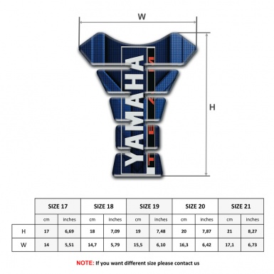 Yamaha Tank Pad Protector Base with Dark Blue Decoratrion 