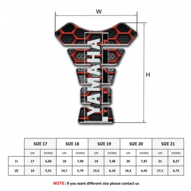 Yamaha Tank Pad Protector Base with Red Hexagons Design Team Logo Style 