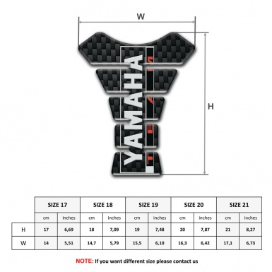 Yamaha Tank Pad Protector Black Fibers base Team Logo Design 