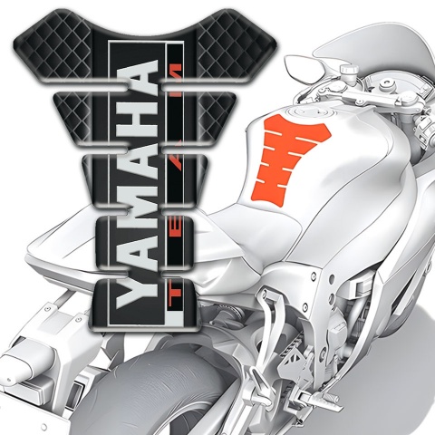 Yamaha Tank Pad Motorbike dark grid motive and Vertical Logo 