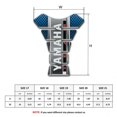 Yamaha Tank Protector Stylish Blue Gray base Vertical Logo style 