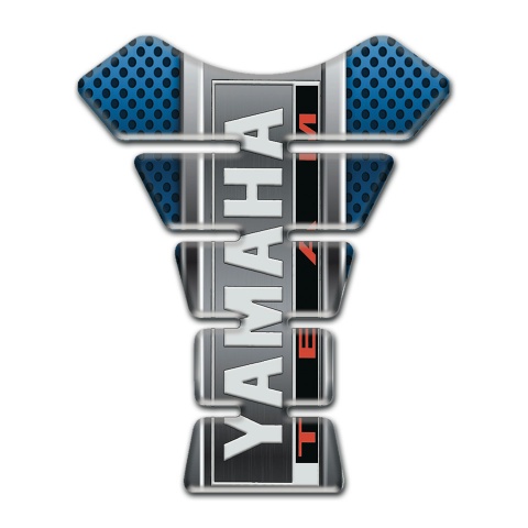 Yamaha Tank Protector Stylish Blue Gray base Vertical Logo style 