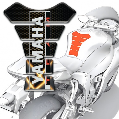 Yamaha Tank Protector Orange Lights design and vertical Logo 
