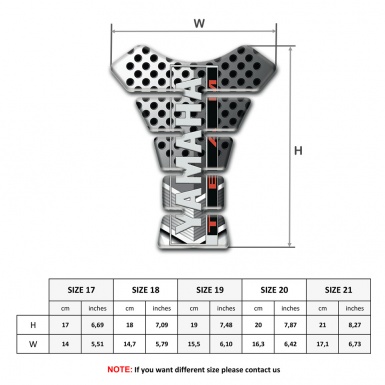 Yamaha Tank Fuse Perforated Aluminium effect Vertical Logo Style 