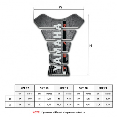 Yamaha Tank Pad Protector Design  Scratched plate Base Vertical logo 