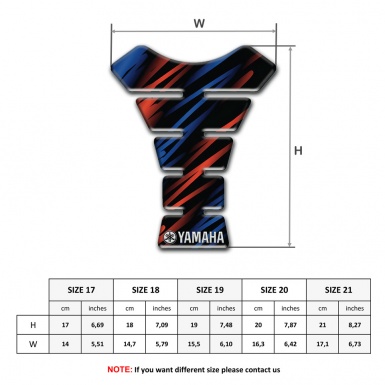 Yamaha Tank Fuse Black base with Red Blue patterns Type 