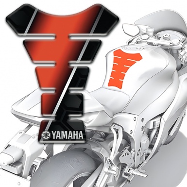 Yamaha Tank Pad Motorbike Black Red Sheet Design 