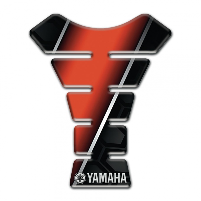 Yamaha Tank Pad Motorbike Black Red Sheet Design 