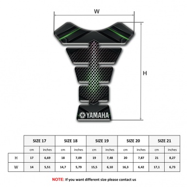 Yamaha Tank Pad Protector dark Base with Green Shadow type 