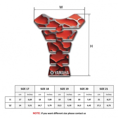 Yamaha Tank Pad Protector Red Parts Model 