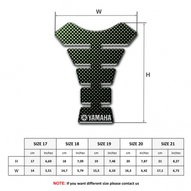 Yamaha Tank Pad Motorbike Green Dots Design White Logo 