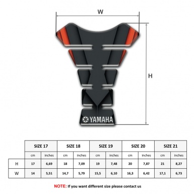 Yamaha Tank Protector Orange Motive White logo 