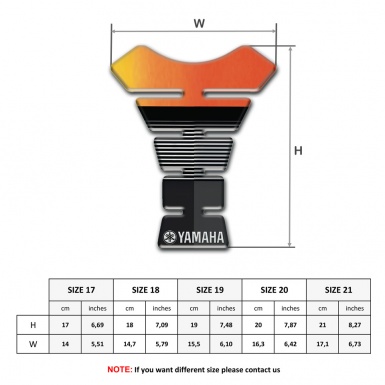 Yamaha Tank Guard Pads Orange Black Base with White Stripes Type 