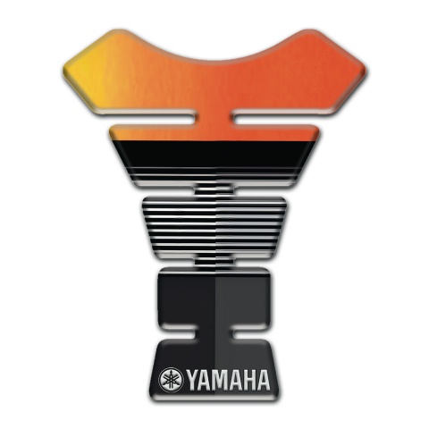 Yamaha Tank Guard Pads Orange Black Base with White Stripes Type 
